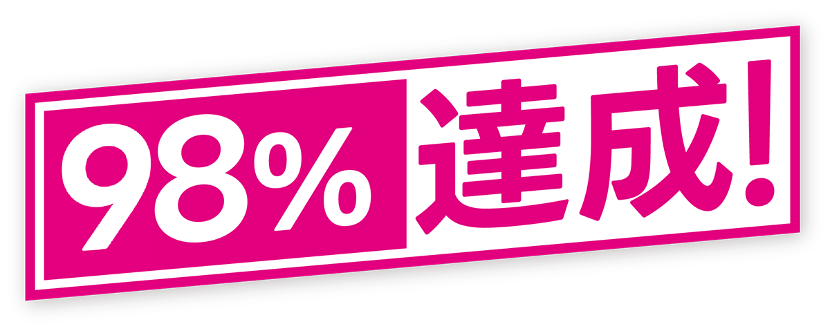 98%達成